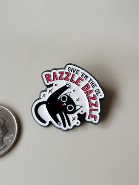 2/$15  Razzle Dazzle Black Cat Enamel Pin